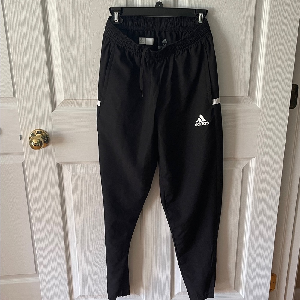 Adidas Black Joggers with White Stripes